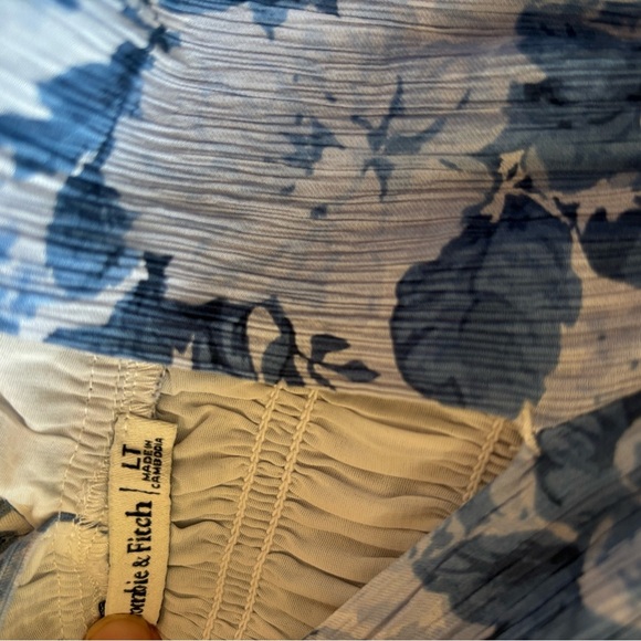 🌿 Abercrombie & Fitch Crinkle Smocked Waist Maxi Dress – Large Tall (NWOT) - Picture 11 of 11